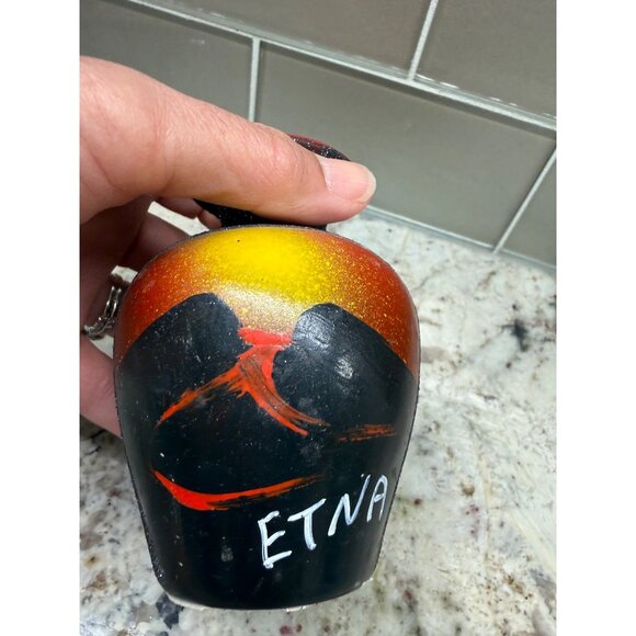 Souvenir VTG Handcrafted Etna Volcano Ceramic Vase Texture Italy Rustic cottage - Picture 12 of 15